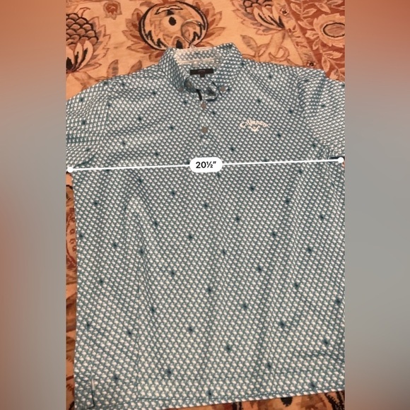 Callaway, turquoise flamingo, design button top, golf, shirt, size large - Picture 7 of 8